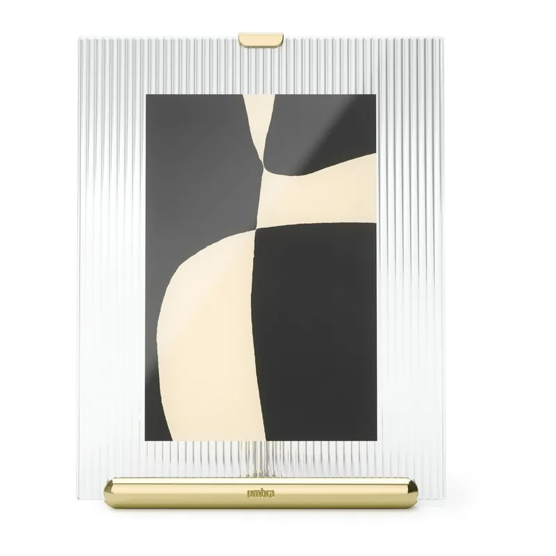 Dostępne od ręki Szklana ramka stojąca w kolorze złota 16x20 cm Flute – Umbra Bonami