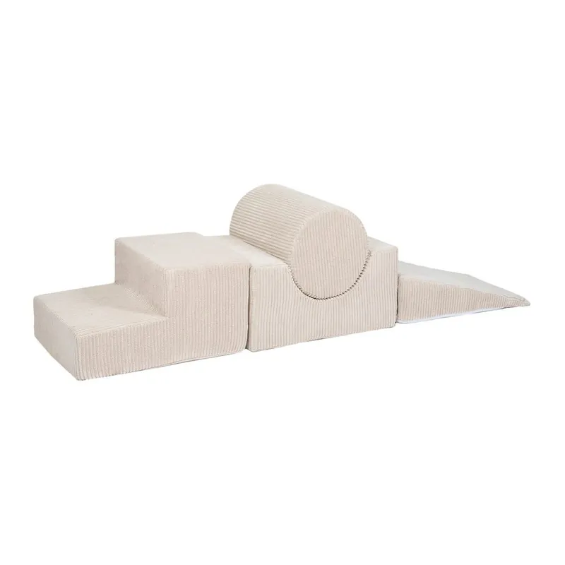 Kremowy sztruksowy piankowy plac zabaw 4 szt. wysokość 30 cm 45x170 cm Montessori – Meowbaby Bonami Szybka dostawa