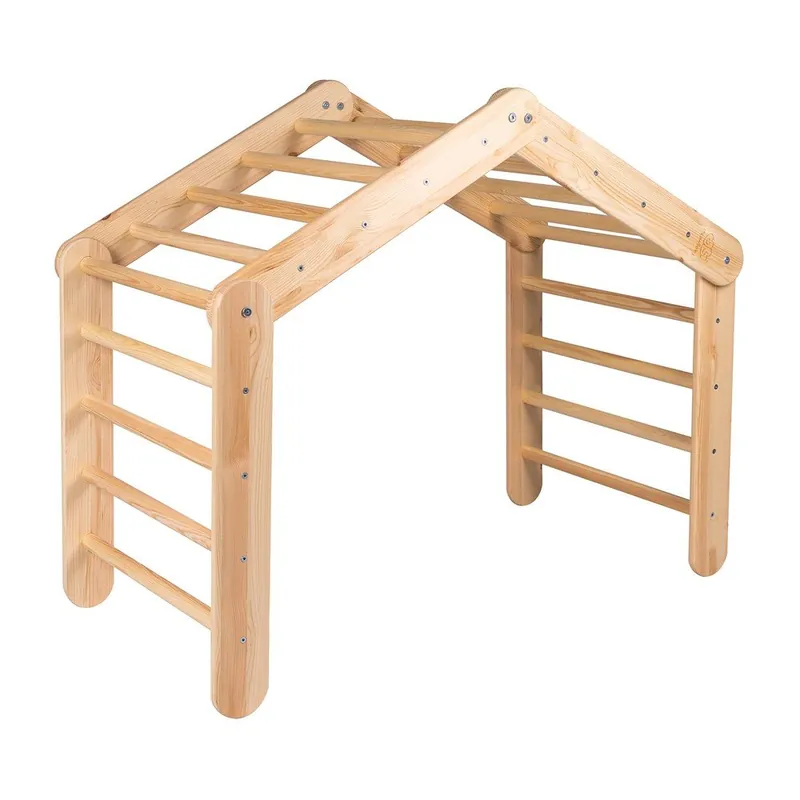 Drabinka pikler z litego drewna sosnowego w naturalnym kolorze 112x61x94 cm Montessori – Meowbaby Bonami Promocja