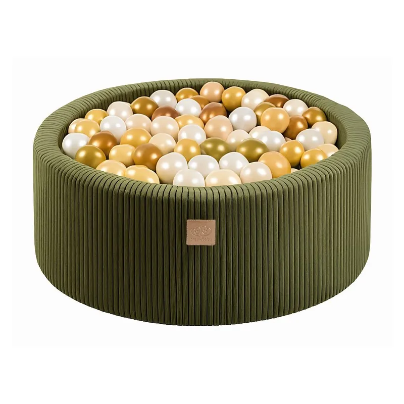 Wybór klientów Sztruksowy basen z kulkami w kolorze khaki 90x90x30 cm Montessori – Meowbaby Bonami