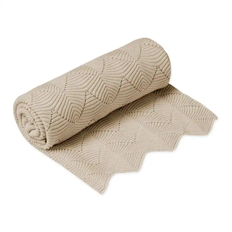 Oferta czasowa Beżowy dzianinowy koc dziecięcy z bawełny organicznej 80x100 cm Almond – Cam Cam Copenhagen Bonami
