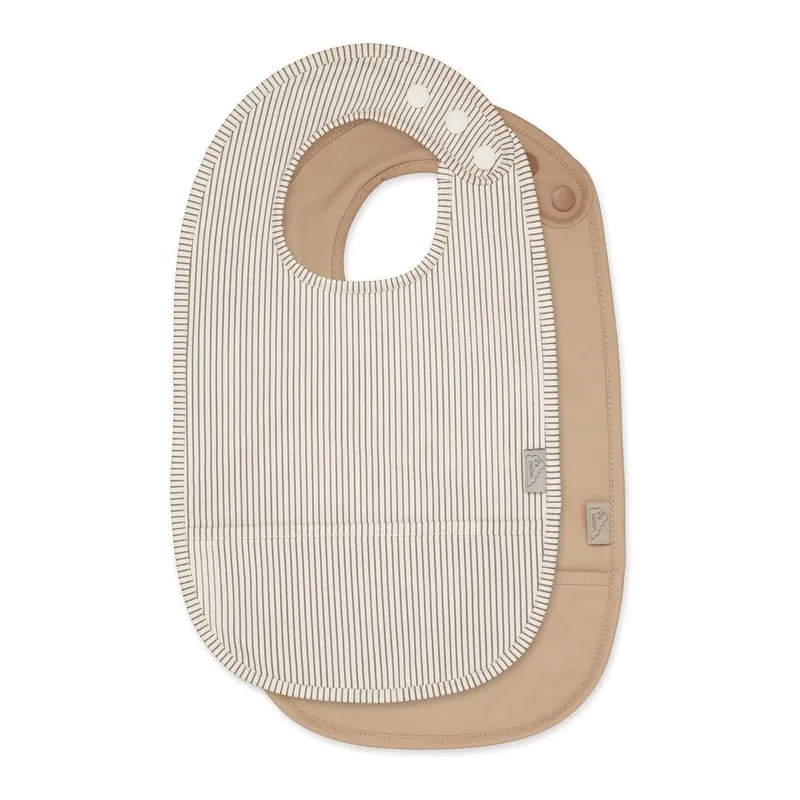 Cena promocyjna Beżowe śliniaki zestaw 2 szt. Classic Stripes Camel – Cam Cam Copenhagen Bonami