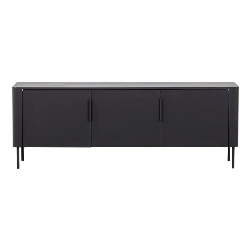 Szafka pod TV z litego drewna sosnowego w kolorze matowej czerni 154x56x44 cm Gunnar – WOOOD Bonami Tani