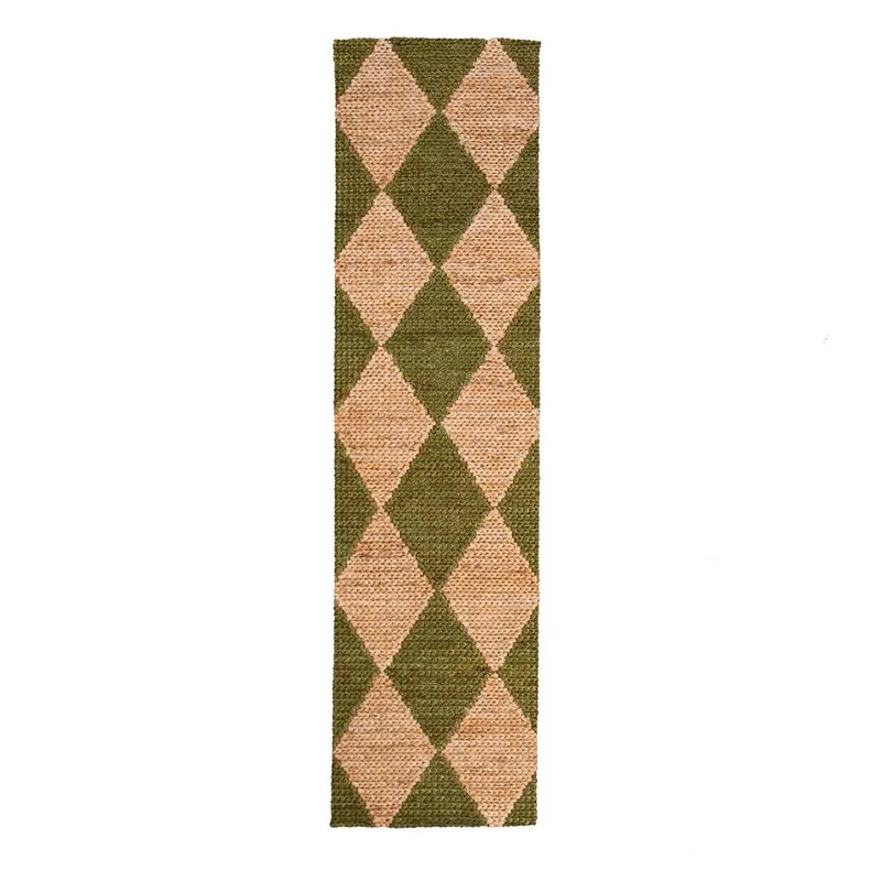 Obniżka ceny Zielono-naturalny chodnik z mieszanki juty tkany ręcznie 60x230 cm Effie Diamond – Flair Rugs Bonami