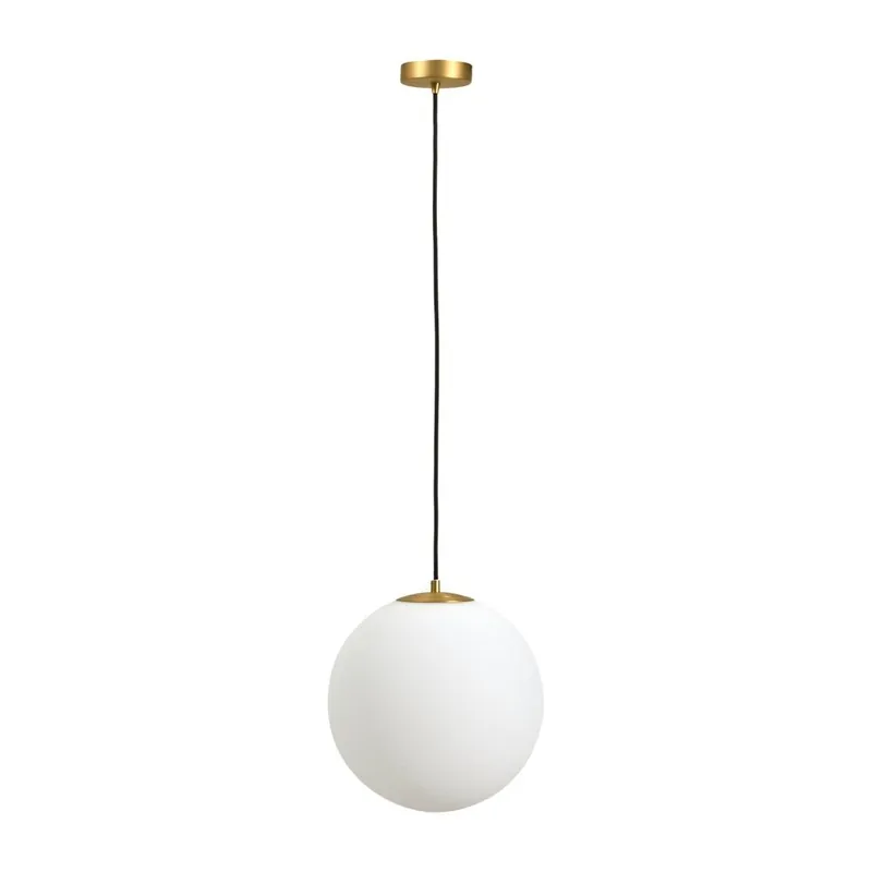 Zamów dziś Biała/w kolorze złota metalowa lampa wisząca ze szklanym kloszem ø 30 cm Brisia – Kave Home Bonami