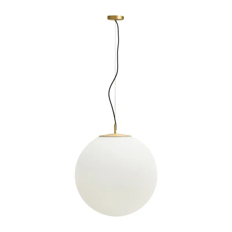 Biała/w kolorze złota metalowa lampa wisząca ze szklanym kloszem ø 50 cm Brisia – Kave Home Bonami Wyprzedaż