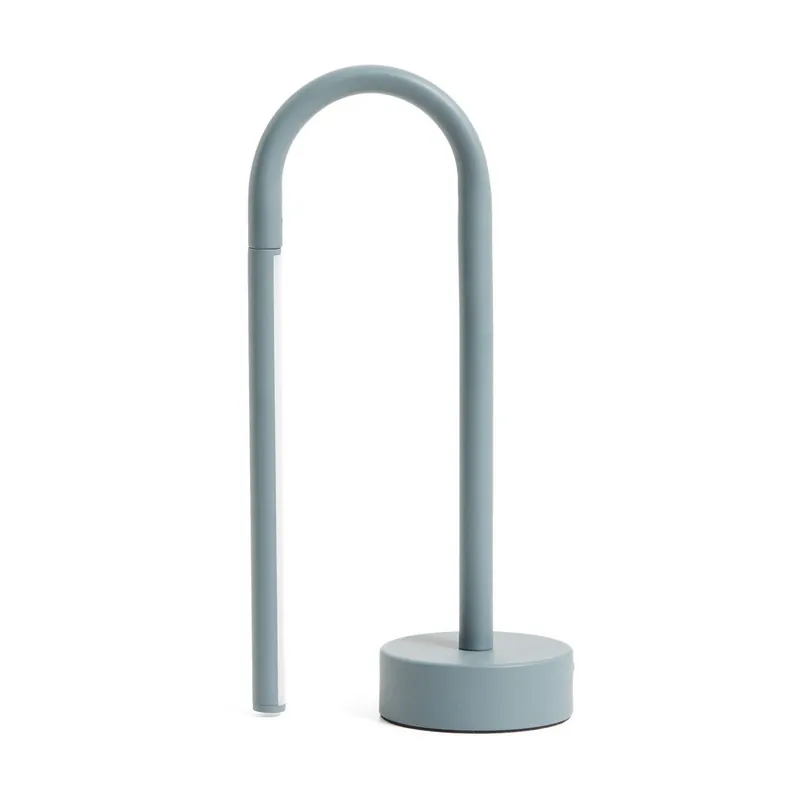 Jasnoniebieska metalowa lampa stołowa LED (wysokość 30 cm) Bow – Kave Home Bonami Tylko dziś