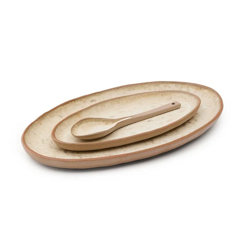 Bestseller Beżowe ceramiczne talerze do serwowania zestaw 3 szt. Zunel – Kave Home Bonami