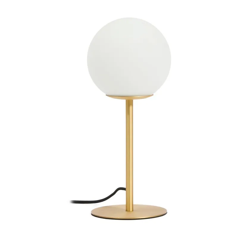 Hit cenowy Lampa stołowa w biało-złotym kolorze ze szklanym kloszem (wysokość 35 cm) Brisia – Kave Home Bonami
