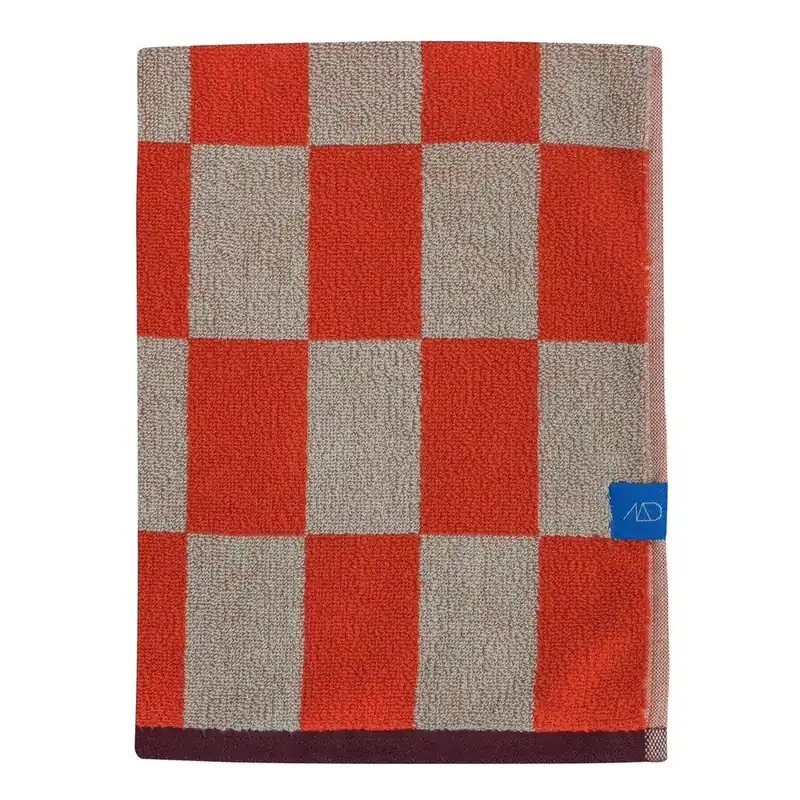 Pomarańczowo-beżowy ręcznik kąpielowy z bawełny organicznej frotte 70x133 cm Retro – Mette Ditmer Denmark Bonami Wyjątkowa oferta