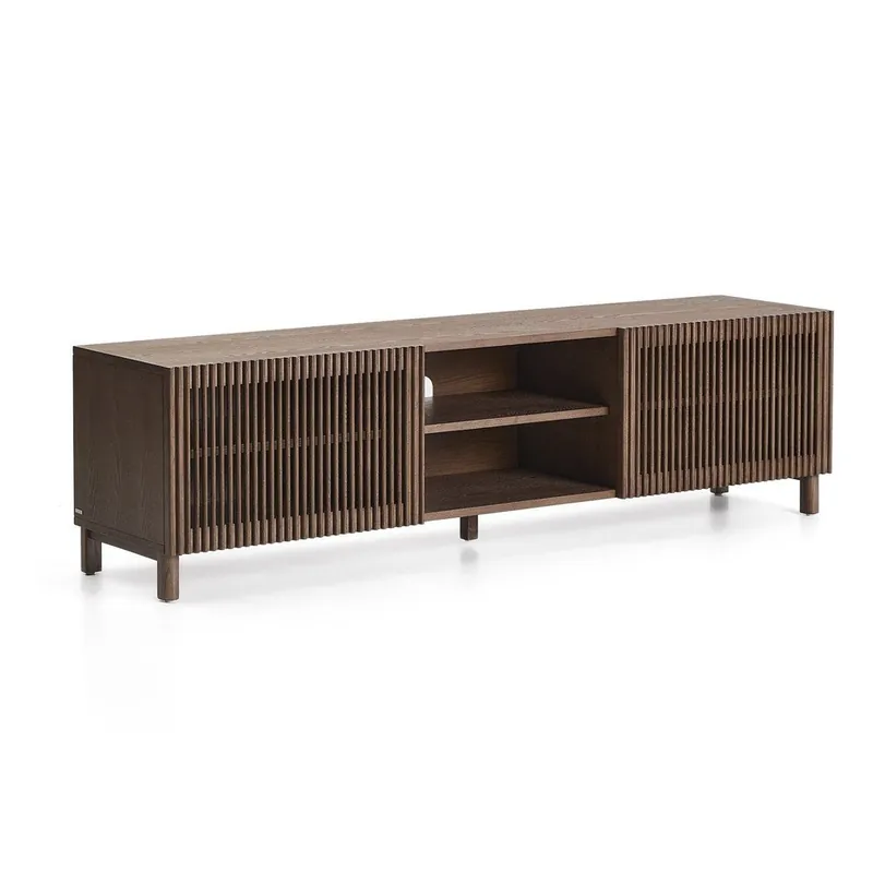 Bestseller Ciemnobrązowa szafka pod TV w dekorze orzecha 180x49,5x42,5 cm Beyla – Kave Home Bonami