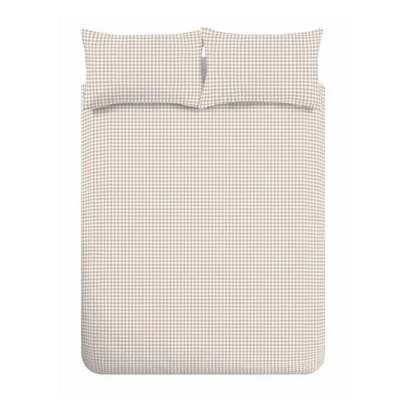 Beżowa pościel dwuosobowa 3-częściowa 230x220 cm Bamford Gingham Check – Catherine Lansfield Bonami Okazja