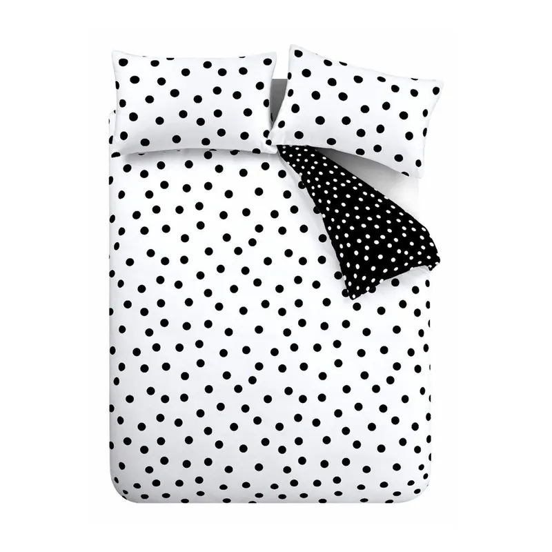 Tylko dziś Czarno-biała pościel jednoosobowa 135x200 cm Polka Dot – Catherine Lansfield Bonami