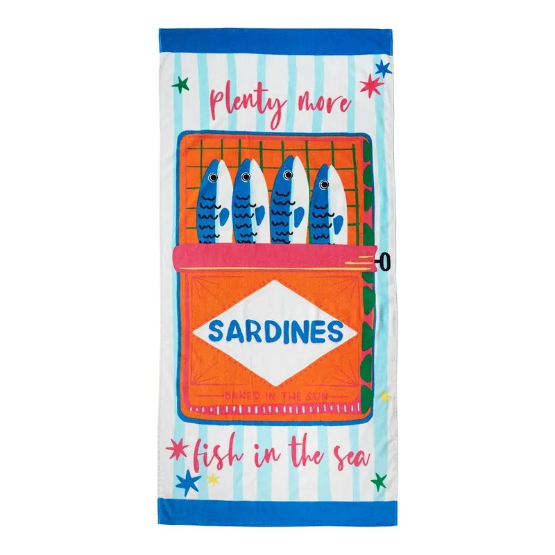 Kup online Bawełniany ręcznik plażowy 76x160 cm Sardines – Catherine Lansfield Bonami
