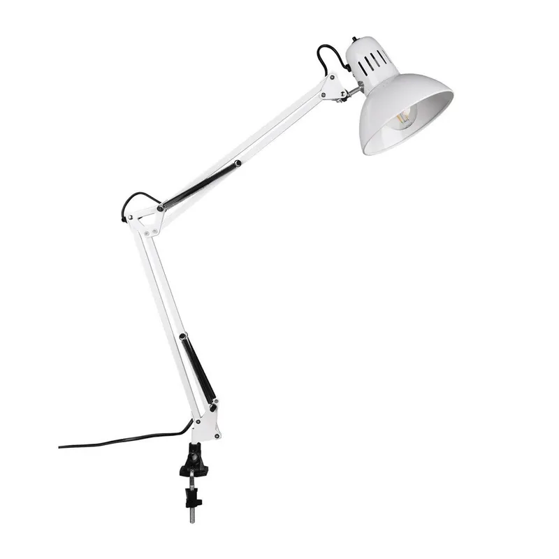 Obniżka ceny Biała lampa stołowa z elastyczną konstrukcją/z klipsem (wysokość 73,5 cm) Tajo – Trio Bonami