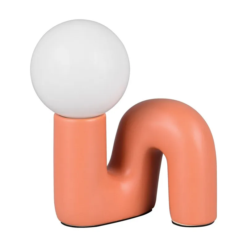 Nowość Pomarańczowa lampa stołowa ceramiczna (wysokość 21,5 cm) Quinn – Reality Bonami