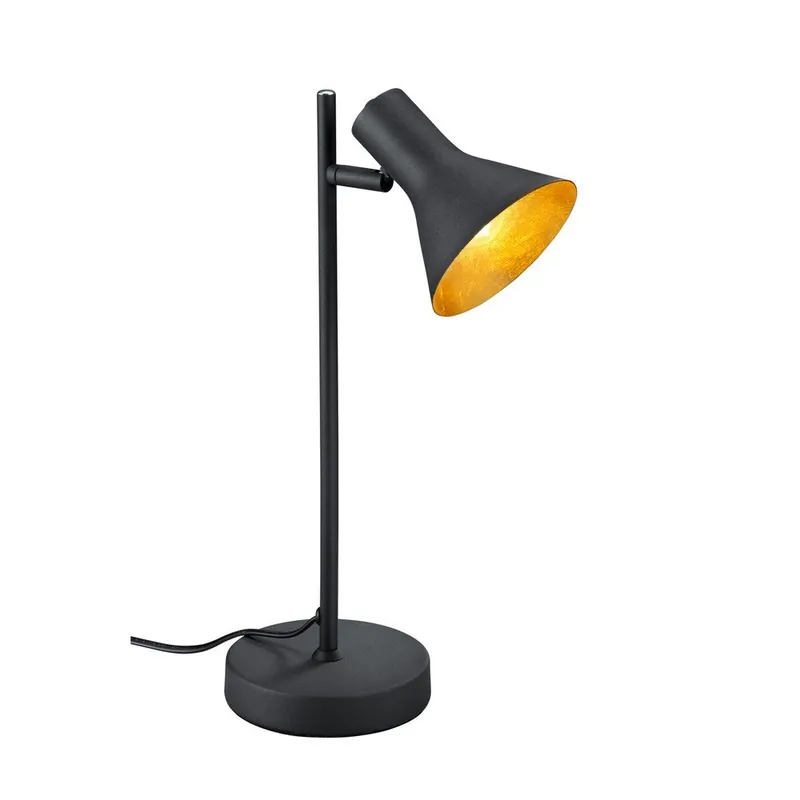 Czarna metalowa lampa stołowa z metalowym kloszem (wysokość 39 cm) Nina – Reality Bonami Darmowy zwrot