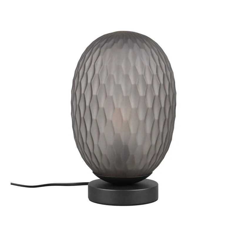 Nie przegap Lampa stołowa w kolorze matowej czerni ze szklanym kloszem (wysokość 28,5 cm) Facette – Trio Bonami