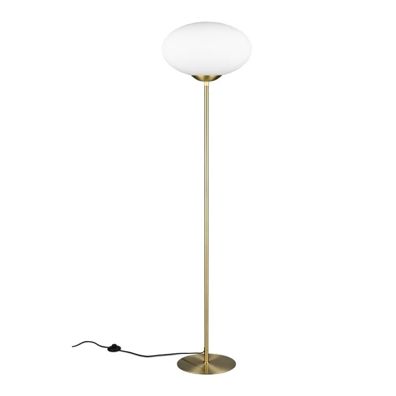 Lampa stojąca w kolorze mosiądzu ze szklanym kloszem (wysokość 150 cm) Fomento – Trio Bonami Zniżka