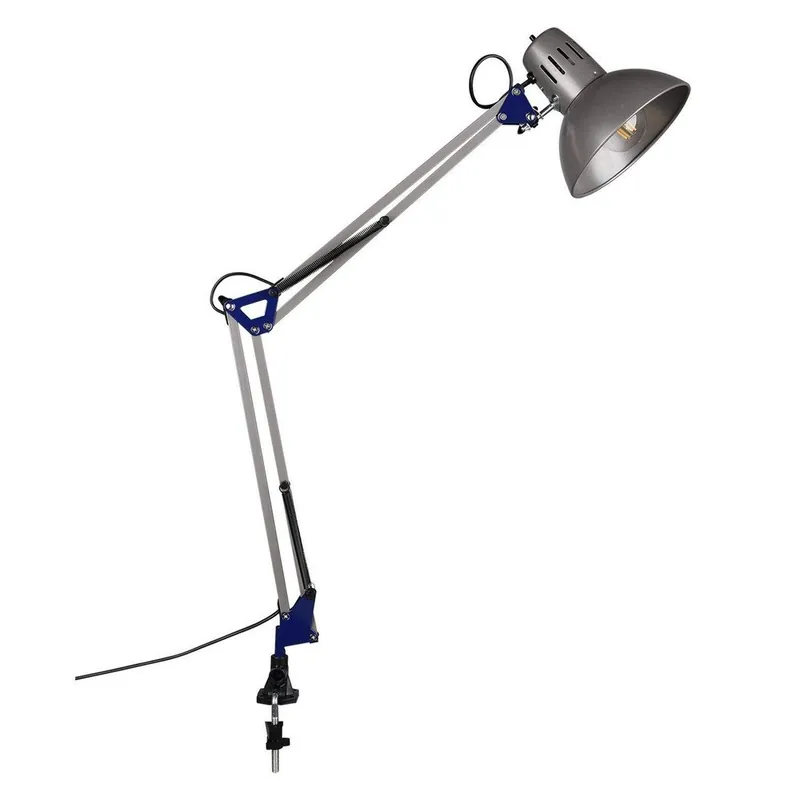 Zamów teraz Lampa stołowa z elastyczną konstrukcją/z klipsem w kolorze srebra (wysokość 73,5 cm) Tajo – Trio Bonami