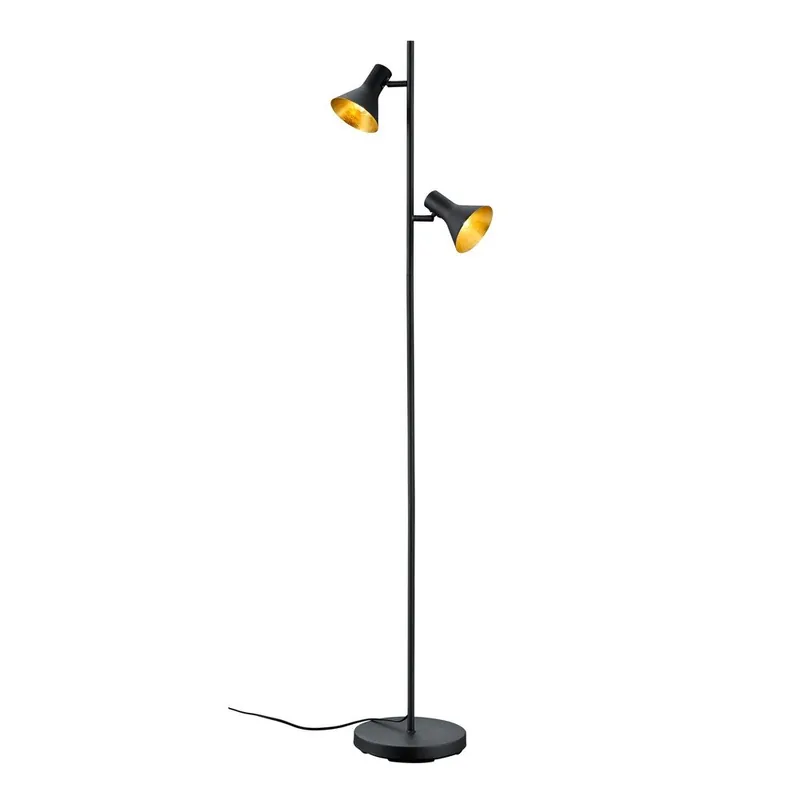 Szybka dostawa Czarna lampa stojąca z metalowym kloszem (wysokość 144 cm) Nina – Reality Bonami
