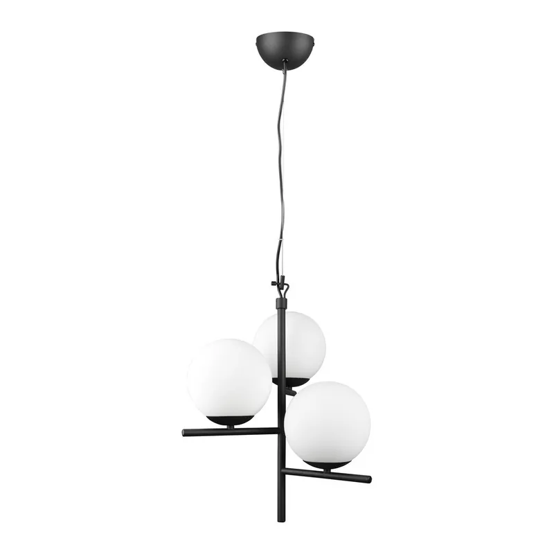 Lampa wisząca w kolorze matowej czerni ze szklanym kloszem ø 40 cm Pure – Trio Bonami Premium
