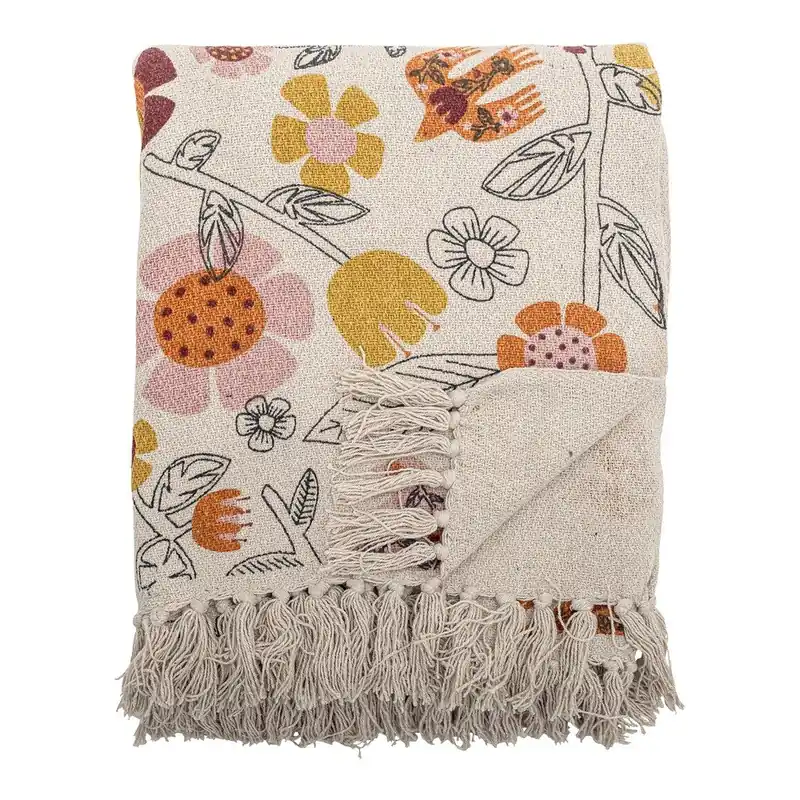 Koc z mieszanki bawełny 130x160 cm Vivielle – Bloomingville Bonami Ograniczona ilość