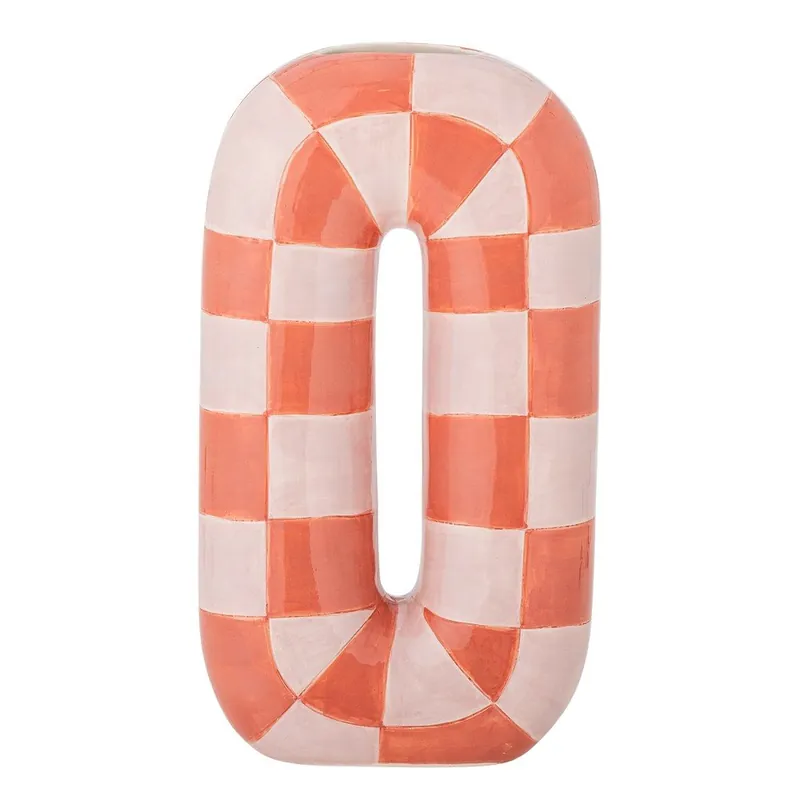 Kup teraz Łososiowo-kremowy ceramiczny ręcznie malowany wazon (wysokość 32 cm) Mae – Bloomingville Bonami