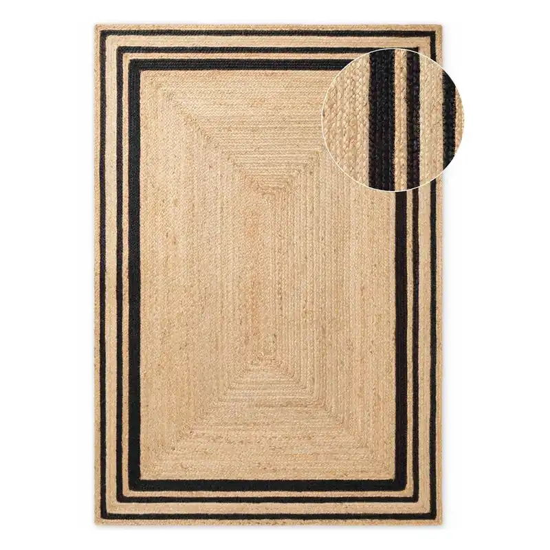 Ostatnie sztuki Czarno-naturalny ręcznie tkany dwustronny dywan z juty 160x230 cm Jutta – Hanse Home Bonami