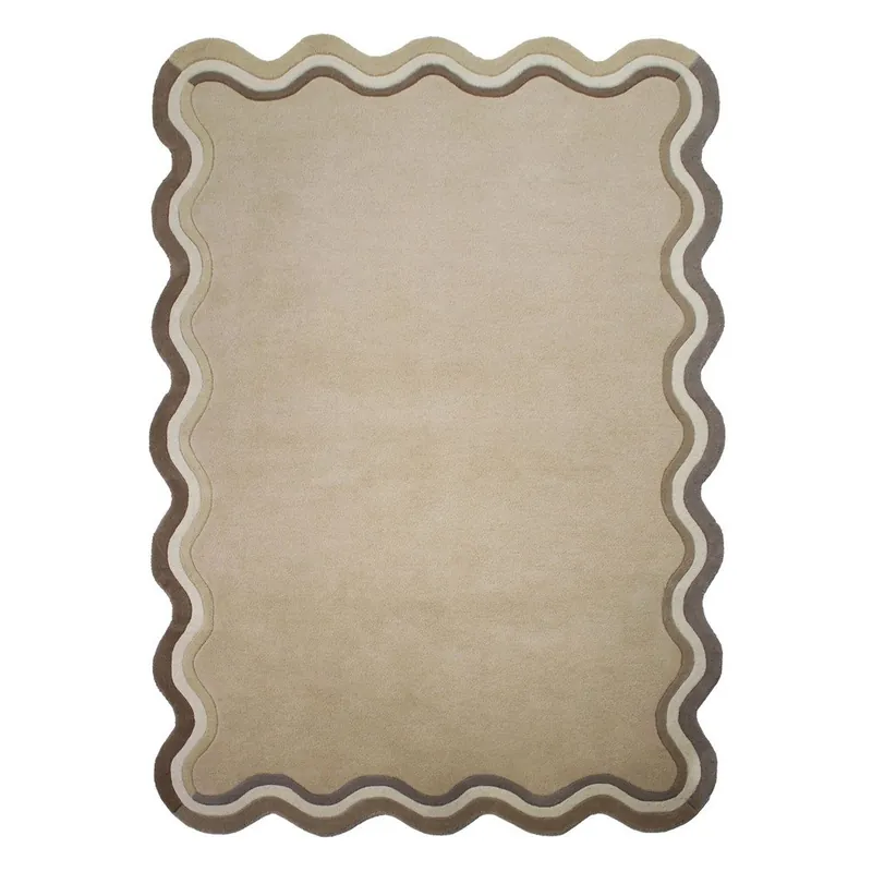 Wełniany dywan tkany ręcznie w naturalnym kolorze 160x230 cm Leo Scallop – Flair Rugs Bonami Ostatnia szansa