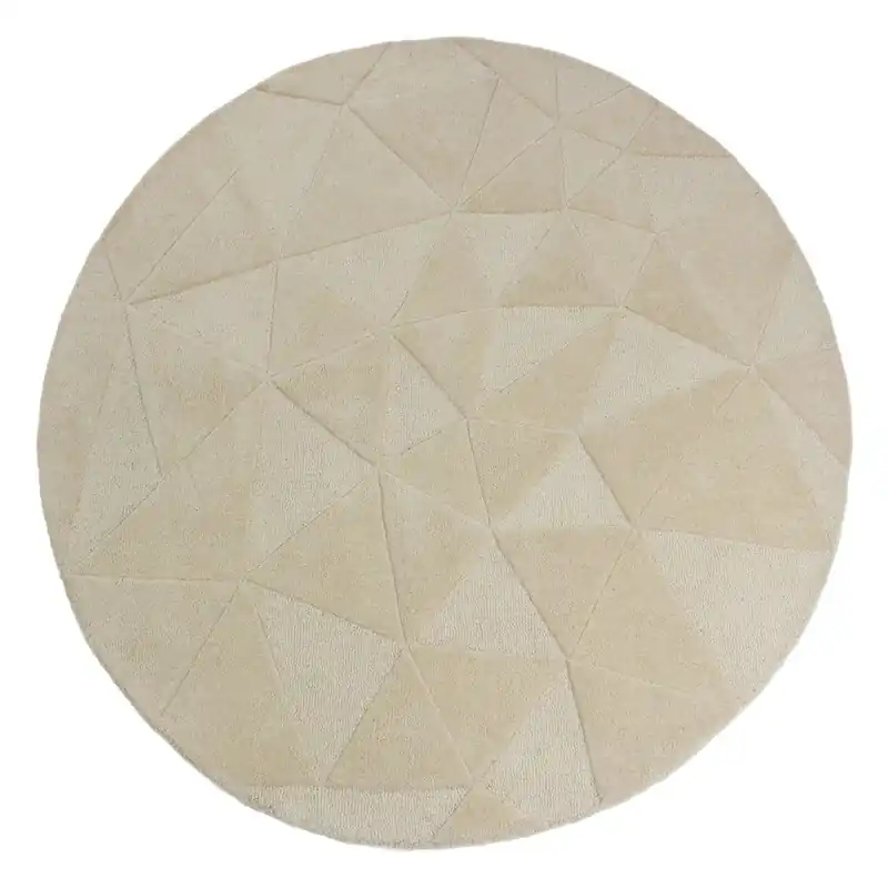 Cena promocyjna Beżowy wełniany okrągły dywan tkany ręcznie ø 160 cm Shard – Flair Rugs Bonami