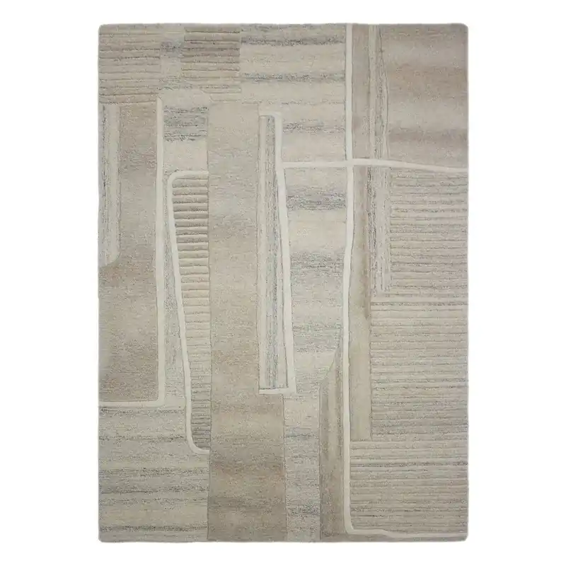 Szarobeżowy wełniany dywan tkany ręcznie 140x200 cm Lira – Flair Rugs Bonami Niska cena