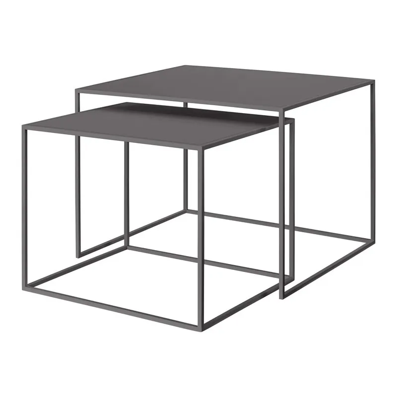 Darmowy zwrot Ciemnoszare metalowe stoliki zestaw 2 szt. 50x60 cm Fera – Blomus Bonami