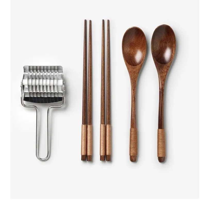 Niebieski zestaw pałeczek ze stali nierdzewnej i bambusa dla 2 osób The Essentials - Ramen Tools – Printworks Bonami Bezpieczna płatność