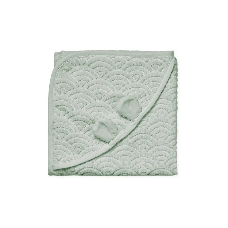 Miętowy ręcznik dziecięcy z kapturem z bawełny organicznej 80x80 cm Dusty Green – Cam Cam Copenhagen Bonami Ostatnie sztuki
