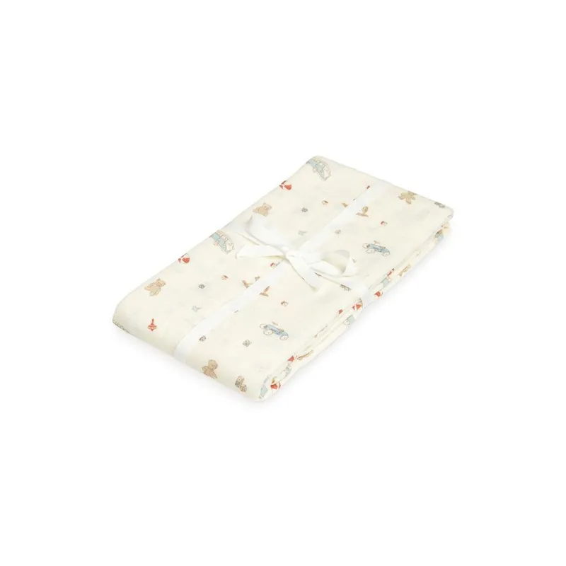 Dostępne od ręki Jasnożółty koc dziecięcy z bawełny organicznej do spowijania 120x120 cm Off-White – Cam Cam Copenhagen Bonami