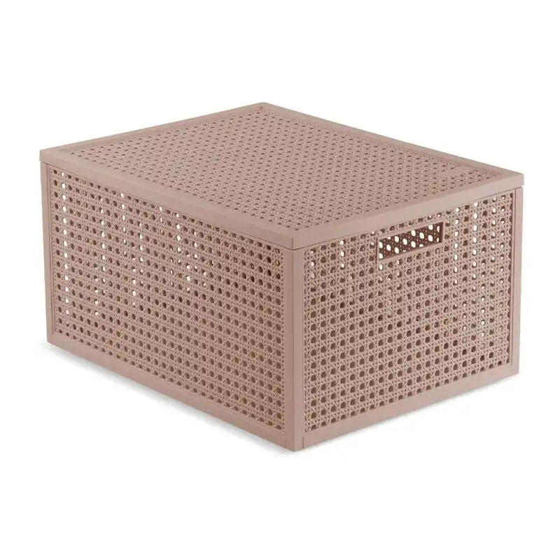 Szaroróżowy pojemnik z pokrywką z plastiku z recyklingu 30x38x21 cm Kaya – Curver Bonami Wyjątkowa oferta