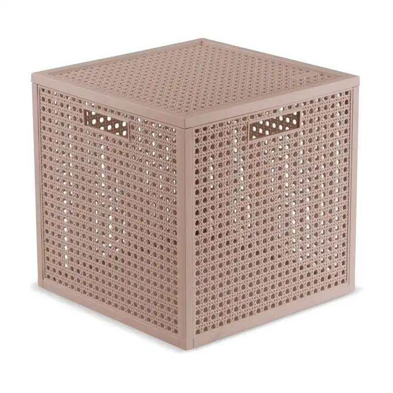 Szaroróżowy pojemnik z pokrywką z plastiku z recyklingu 28x28x28 cm Kaya Cube – Curver Bonami Cena promocyjna