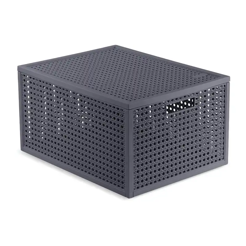 Nowość Ciemnoszary pojemnik z pokrywką z plastiku z recyklingu 30x38x21 cm Kaya – Curver Bonami