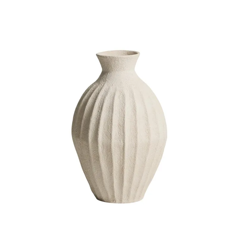 Kremowy ręcznie wykonany/wysoki wazon z papier mâché (wysokość 67 cm) Arquena – Kave Home Bonami Okazja
