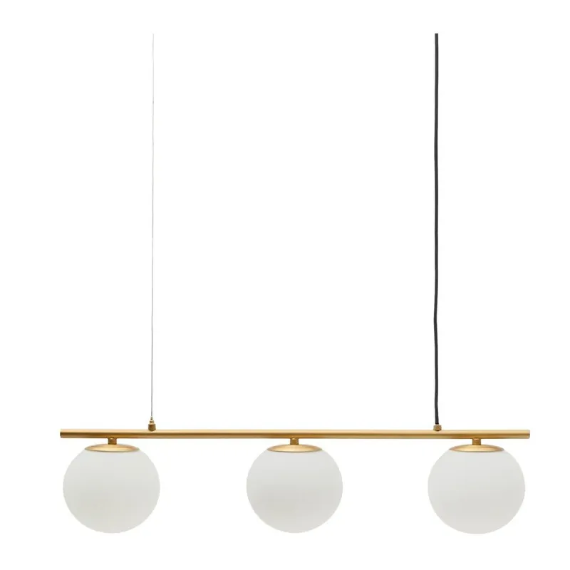 Promocja Biała/w kolorze złota metalowa lampa wisząca ze szklanym kloszem Brisia – Kave Home Bonami