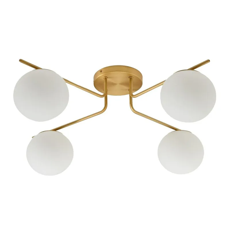 Biała/w kolorze złota metalowa lampa sufitowa ze szklanym kloszem ø 15 cm Brisia – Kave Home Bonami Zamów dziś