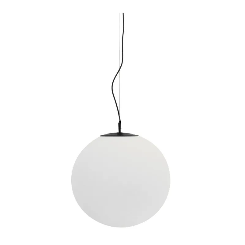 Bezpieczne zakupy Biała/czarna metalowa lampa wisząca ze szklanym kloszem ø 50 cm Brisia – Kave Home Bonami