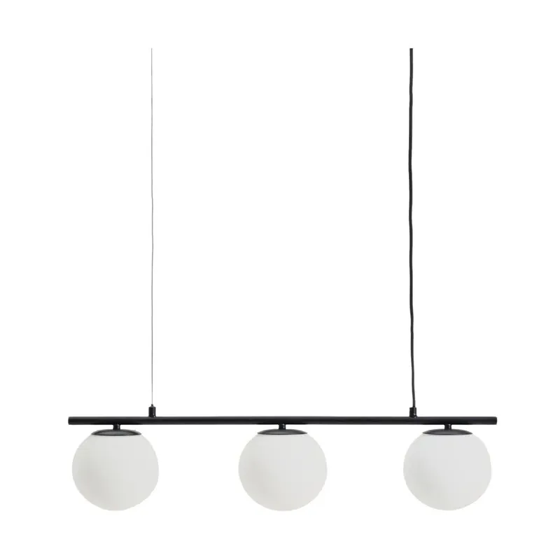 Biała/czarna metalowa lampa wisząca ze szklanym kloszem Brisia – Kave Home Bonami Oferta czasowa