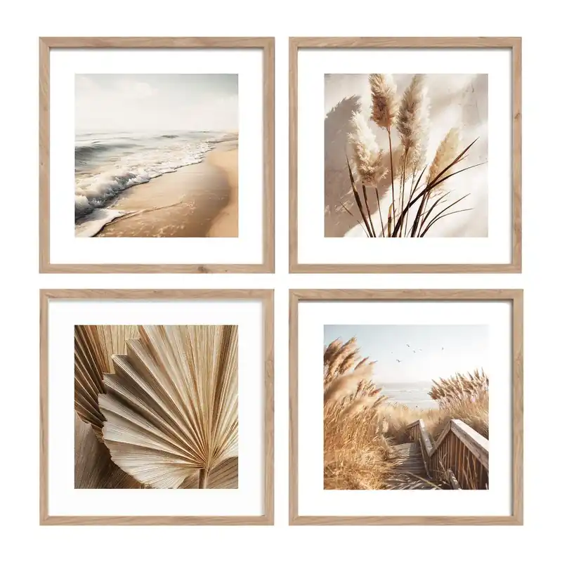 Premium Obrazy zestaw 4 szt. drukowane z ramą w zestawie 30x30 cm Boho Dreams – Styler Bonami