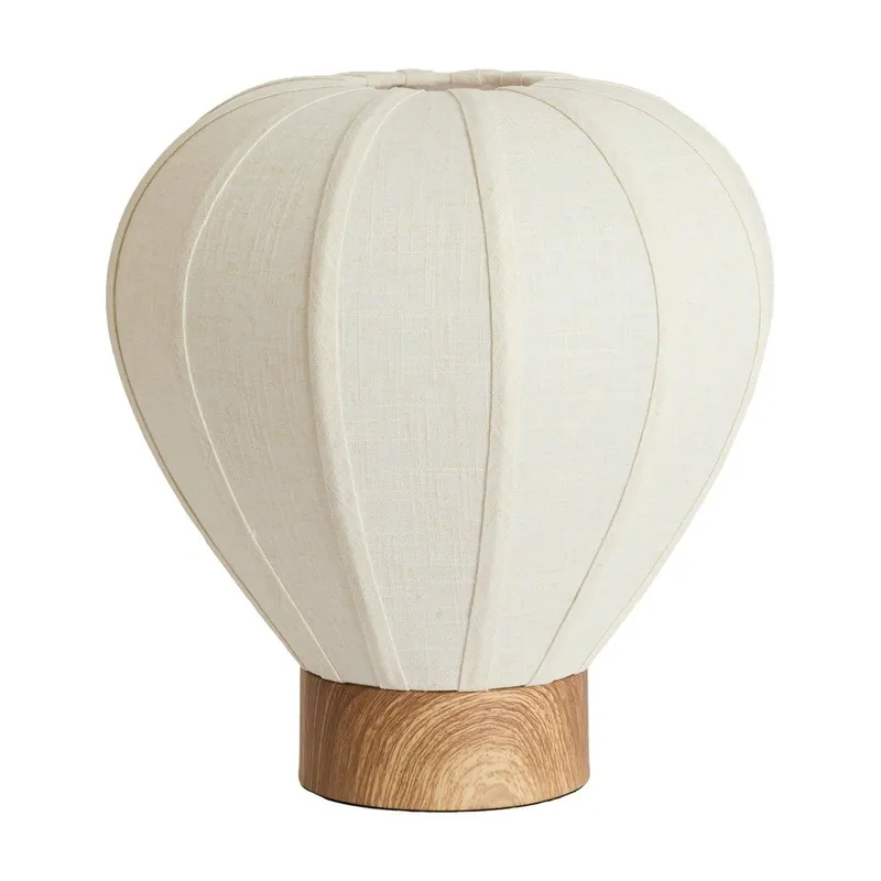 Łatwy zwrot Kremowa metalowa lampa stołowa z tekstylnym kloszem (wysokość 36 cm) Kyzo – Light & Living Bonami
