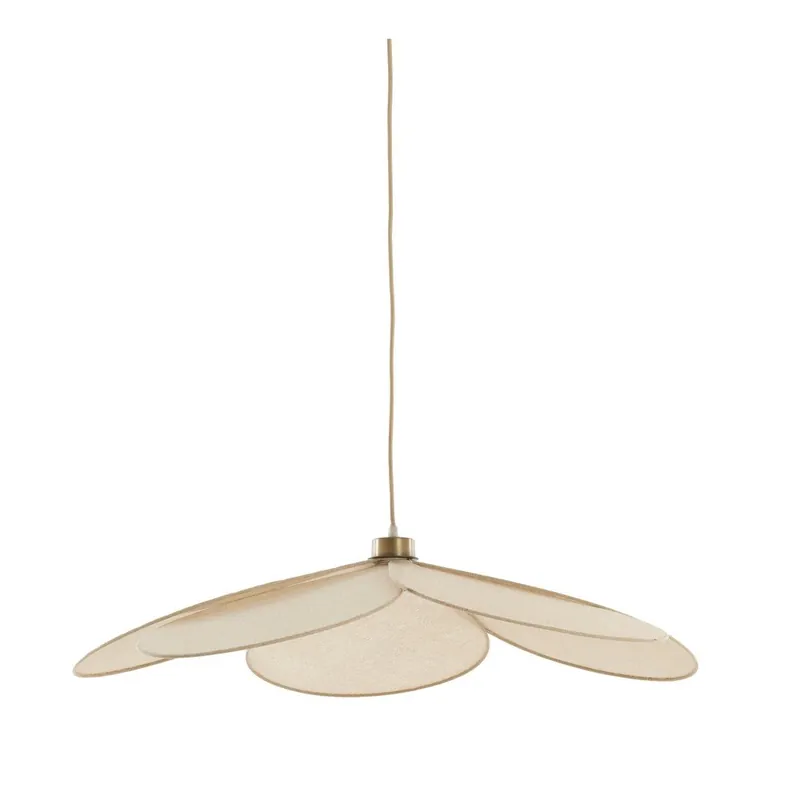 Kremowa lampa wisząca z tekstylnym kloszem Fyano – Light & Living Bonami Taniej