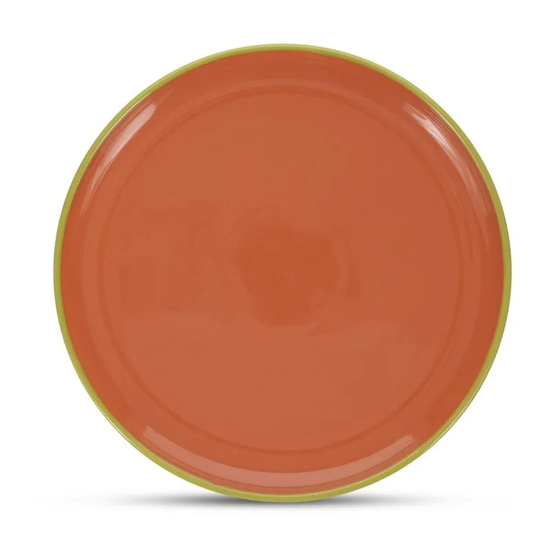Zielony/pomarańczowy kamionkowy talerz ø 26 cm Duo – ONA Bonami Okazja