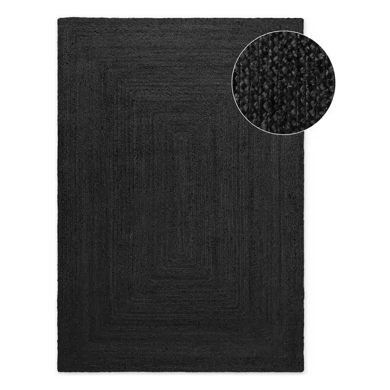 Łatwy zwrot Czarny dywan z juty dwustronny/tkany ręcznie 60x90 cm Juno – Hanse Home Bonami