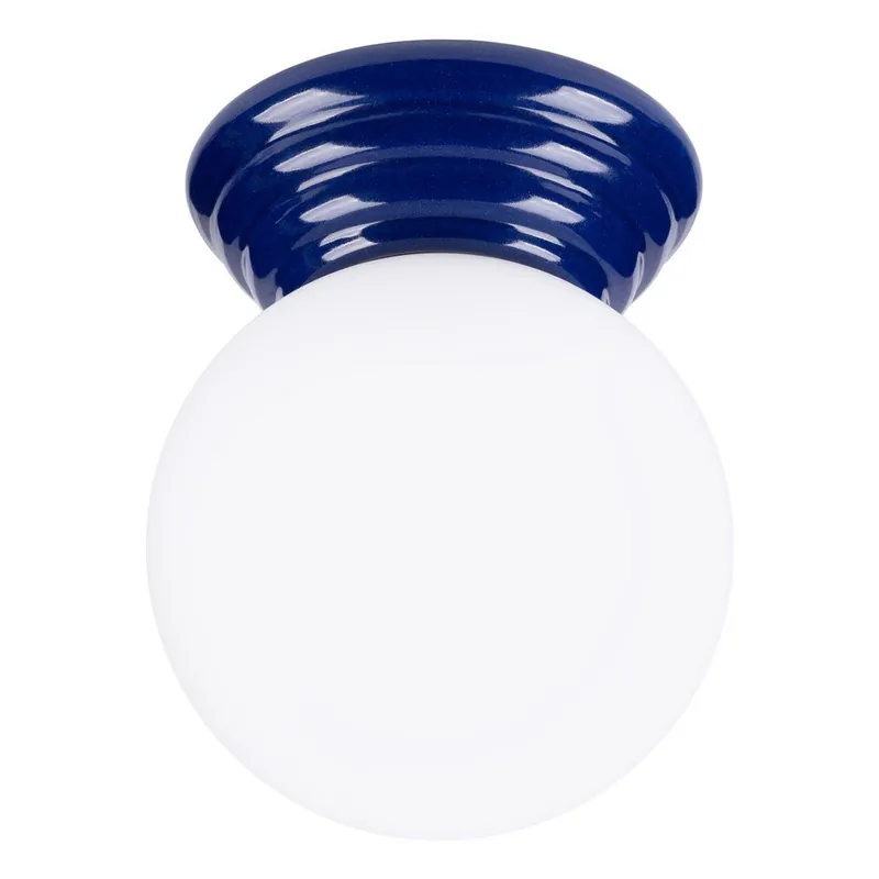 Niebieska lampa sufitowa ceramiczna ze szklanym kloszem ø 12 cm Farsa – Sollux Bonami Tylko dziś